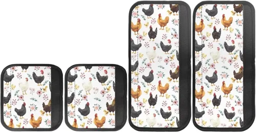Vista 42 de Juego de 4 fundas protectoras de repuesto para manija de puerta de refrigerador con temática de té de la tarde para microondas, horno, refrigerador