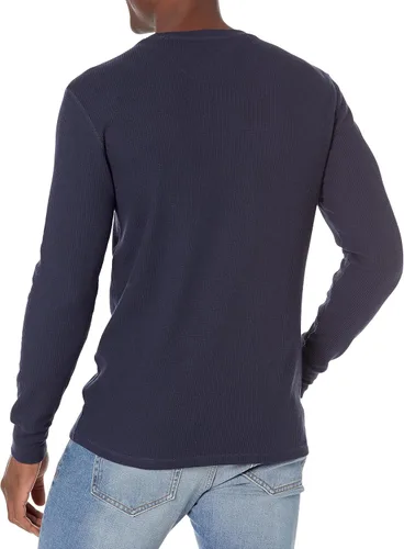 Vista 2 de Tienda Essentials Camisa de punto gofre de manga larga ajustada para hombre