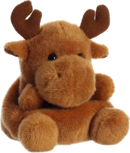 Vista 2 de Aurora® Adorable Palm Pals™ Cinnamon Moose™ - Peluche de muñeco de felpa coleccionable y divertido para niños y coleccionistas adultos - Perfecto