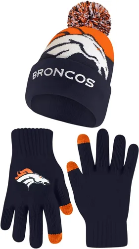 Vista 55 de Ultra Game Gorro de punto de invierno oficial de la NFL para jóvenes, súper suave, con guantes extra cálidos para pantalla táctil Color del equipo 1