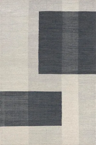 Vista 3 de Rugs USA Alfombra de lana con bloques de color azul Jay de 5 x 8 pulgadas, alto tráfico para sala de estar, dormitorio, oficina, entrada, pasillo