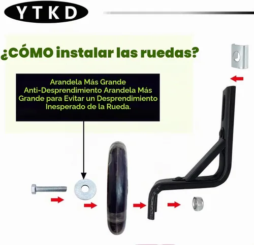 Vista 3 de Ruedas de entrenamiento para bicicleta,Compatible para bicicletas de 12 pulgadas,Rueda de silencio flash