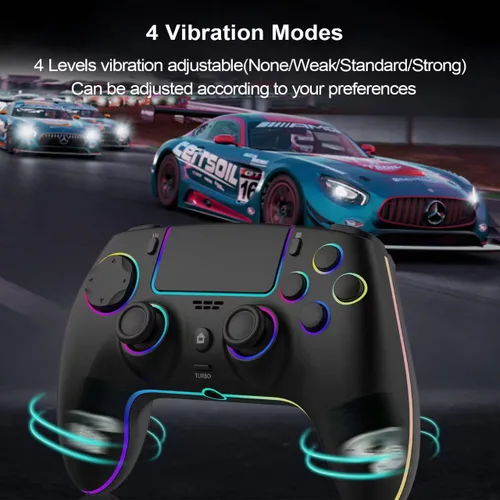 Vista 6 de SZDILONG Wireless Controller with 7 Colors RGB Light for P-S5 Pro/Slim,MAC,iOS,Steam,PC Windows/Android 10 and Above,Support