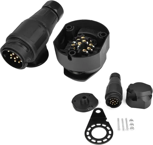 Vista 7 de Enchufe de remolque para remolque, 12 V, 13 pines, enchufe de remolque, adaptador de conector de enchufe para remolque, barra de remolque