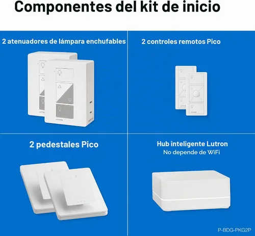Vista 11 de Lutron Caseta Deluxe Smart Lamp Dimmer Starter Kit: 2 atenuadores de lámpara y más