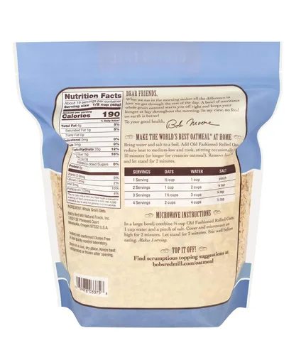 Vista 2 de Bob's Red Mill Avena enrollada anticuada sin gluten, 32 onzas