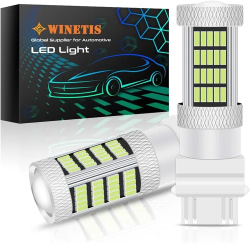 Vista 12 de Recién actualizado T25 cuña 3156 3157 focos LED, luces de señal de giro amarilla ámbar, 3157A 3457NA 4157NAK 5702AK 360° súper brillante 3156A 3056