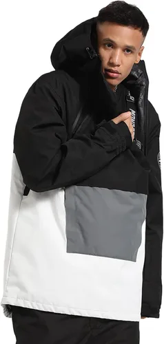 Vista 4 de GSOU SNOW Chaqueta de snowboard para hombre y mujer, chaqueta de esquí para hombre, snowboard, esquí, esquí, hombre, impermeable, cálida