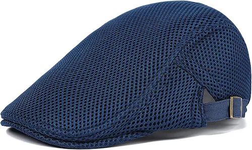 Vista 12 de DIYDECAL Sombrero de verano de malla transpirable para hombre, ajustable, boina de hiedra, gorra plana Gris claro