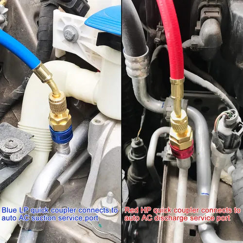 Vista 5 de JIFETOR Juego de manómetros de colector de CA de 3 vías, herramienta de carga de refrigerante de diagnóstico HVAC para el hogar automático R404A