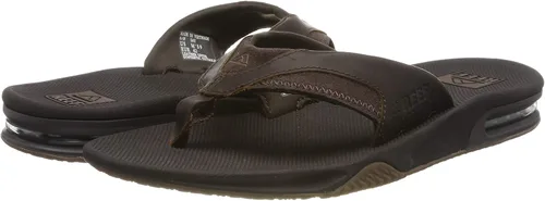 Vista 7 de Reef Mens Leather Fanning Flip Flops