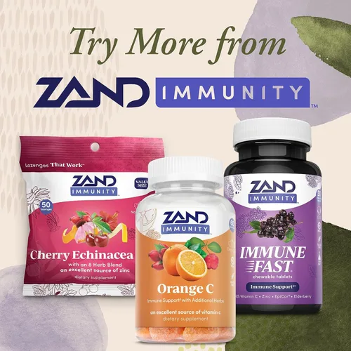 Vista 6 de Gomitas de Vitamina C de ZAND Sabor Naranja, Suplemento de Bienestar e Inmunidad, Vitamina C Masticable con Bioflavonoides Cítricos, Escaramujos
