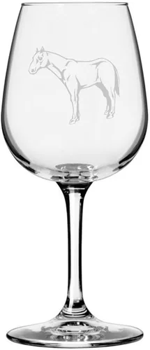Vista 63 de Abaco Barb Body Horse - Copa de vino grabada multiusos (12.75 onzas) Unique Gifts for Horse Lovers, Personalized Wine Glasses, All-Purpose