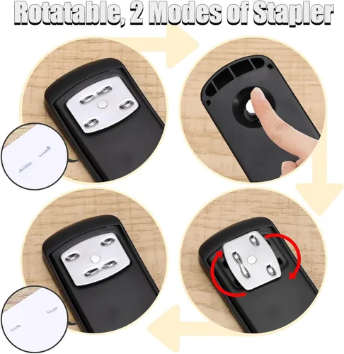 Vista 5 de SYMDROMIA Juego de organizador de escritorio de oficina 13 en 1 con engrapadora y dispensador de cinta, soporte para bolígrafos, tijeras, regla