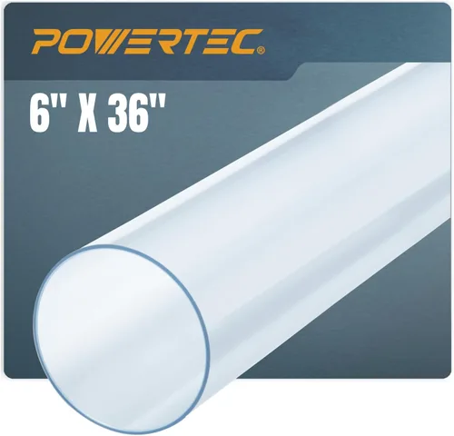 Vista 8 de POWERTEC Tubo de PVC transparente de 2 1/2" x 36" de largo, 1 paquete de tubos de plástico y 5 paquetes de correas para tubos con anclajes