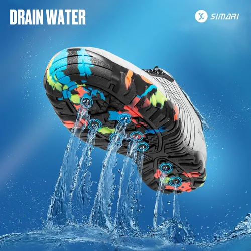 Vista 5 de Simari Zapatos de agua para mujer, hombre, natación, playa, piscina, deportes acuáticos, secado rápido, estilo descalzo, buceo, surf y caminar