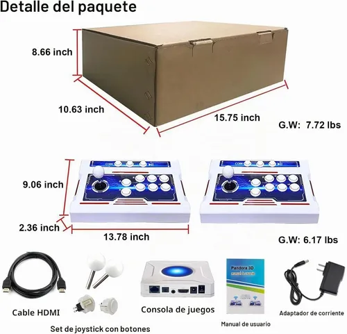 Vista 7 de [39800 juegos en 1] Pandora Box 3D Arcade Game Machine, Doble Wireless Joystick Arcade Console, función WiFi para agregar juegos en línea, PC