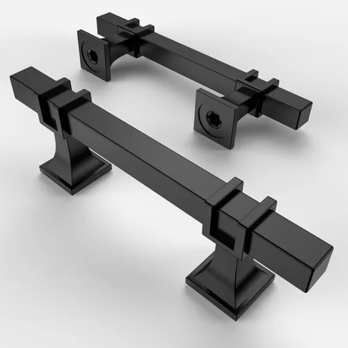 Vista 11 de Asidrama - Paquete de 10 manijas para alacena de 3 pulgadas (76mm) de color negro mate y dorado, tiradores para gabinete, accesorios para gabinete