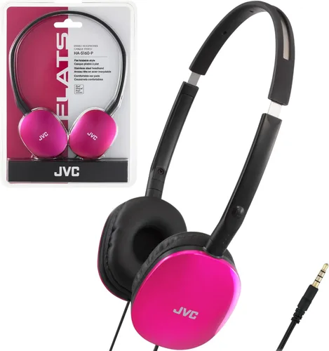 Vista 9 de JVC Flats - Auriculares plegables y coloridos con control remoto y micrófono, 3.94 pies, chapado en oro de 0.138 in, enchufe delgado, HAS160MA