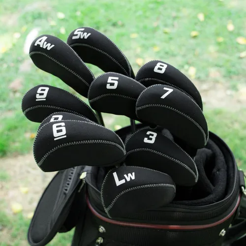 Vista 2 de Fundas de Hierro de Golf para Palos de Golf Juego de Fundas de Hierro de Golf de Neopreno 11pcs/10pcs Fundas para Cabezas de Hierro de Golf Fundas