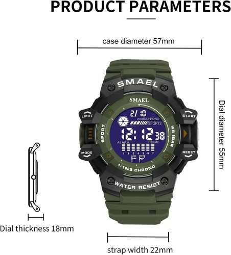 Vista 4 de SMAEL 8050 Digital Watch for Men Modern Style and Multifunctional Features Wirst Watch for Men's Fashion and Functionality