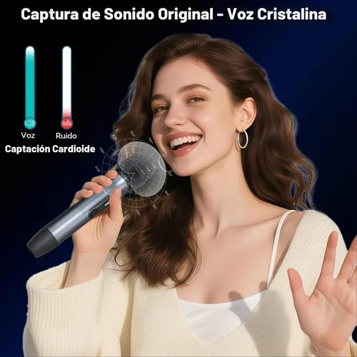 Vista 3 de Juego de micrófonos inalámbricos para cantar, discursos y eventos, receptor de doble micrófono de 2.4 GHz, 200 pies, bolsa de almacenamiento