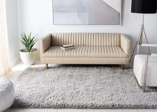 Vista 7 de SAFAVIEH Supreme Shag Collection SGS621C - Alfombra de área sólida hecha a mano de 3 x 5 pies, color beige, de 1.5 pulgadas de grosor