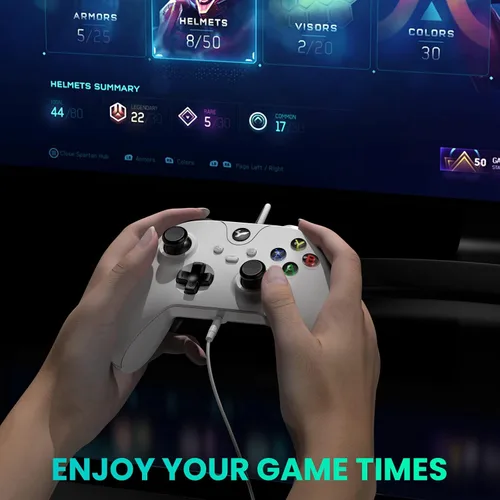 Vista 7 de YCCSKY Controlador con cable para Xbox OneXbox Series XS controlador de juegos de PC compatible con Windows 111087 Gamepad con conector de audio