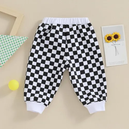 Vista 4 de MAINESAKA Pantalones deportivos para niños y niñas recién nacidos, pantalones de harén de ajuste holgado, cintura elástica con cordón