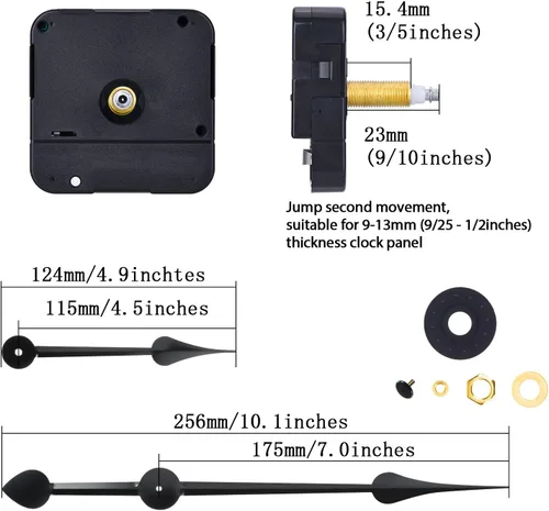 Vista 2 de WILLBOND Movimiento de reloj de eje largo de alto par con motor de reloj y manecillas de 7 pulgadas en forma de espada