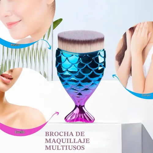 Vista 2 de UNIMEIX Cepillo de protección solar para rostro Kabuki Brush Aplicador de protector solar para niños, brochas de maquillaje para base líquida