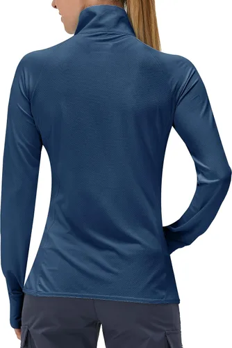 Vista 2 de Ropa de manga larga con protección solar UPF 50 para mujer para senderismo ligera con cierre SPF