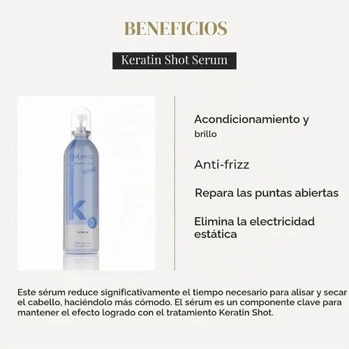 Vista 3 de SALERM - Suero Capilar - Serum de Keratin Shot Finish - 3.4 fl oz - Toque Final para Disparo de Queratina - Acondicionamiento y Brillo