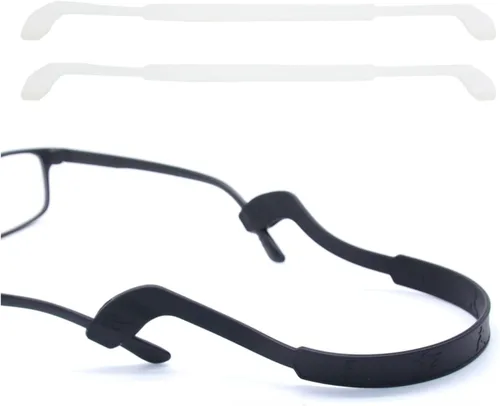 Vista 11 de SAIGO Correa antideslizante de silicona para gafas, retenedores de gafas deportivos, elástico, suave, para hombres y mujeres, 2 unidades, negro, 9.8
