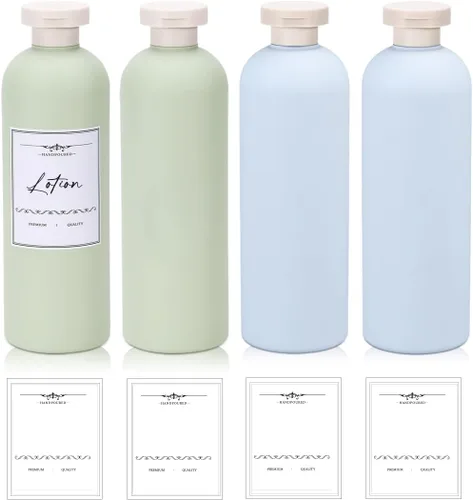 Vista 13 de Botellas de champú de viaje de plástico de 6.8 onzas, botellas exprimibles recargables con tapa abatible para artículos de tocador, recipiente
