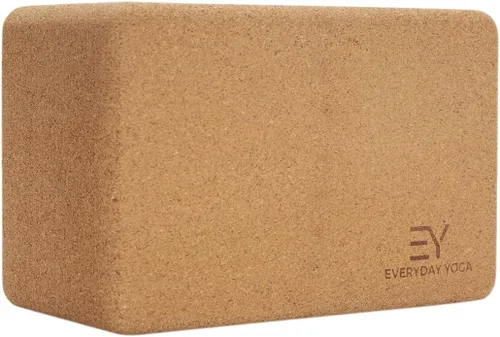 Vista 8 de Everyday Yoga Bloque de yoga de madera de corcho de alta densidad, mejora la fuerza, flexibilidad con soporte de mano de entrenamiento de ladrillo