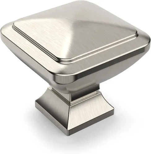 Vista 6 de Asidrama Paquete de 6 pomos de latón cepillado de 1-1/4 pulgadas para gabinetes de cocina, pomos dorados para aparadores, perillas de cajones