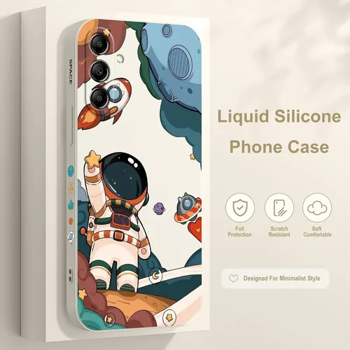 Vista 2 de LEECG - Carcasa para Samsung Galaxy A14, diseño de astronauta