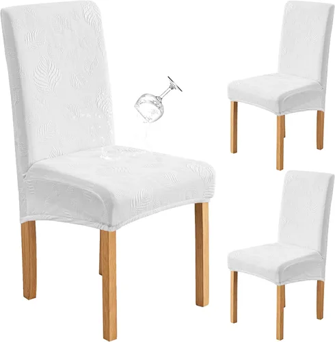 Vista 40 de Genina - Juego de 2 fundas impermeables para sillas de comedor, fundas para sillas de cocina, color beige