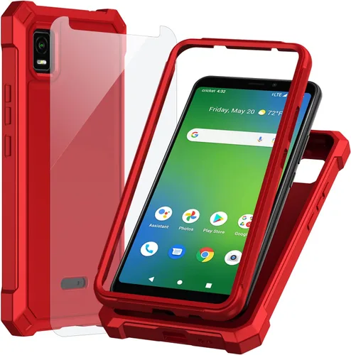 Vista 11 de Ailiber Funda para AT&T Calypso 3 (U328AA), ATT Calypso 3 con protector de pantalla de vidrio templado, protección de estructura de doble capa, a