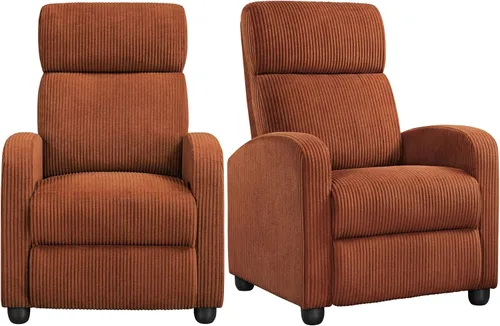 Vista 20 de Yaheetech Silla reclinable de pana con pushback de 2 asientos, silla de sala de estar con cojín de asiento grueso y respaldo, silla reclinable