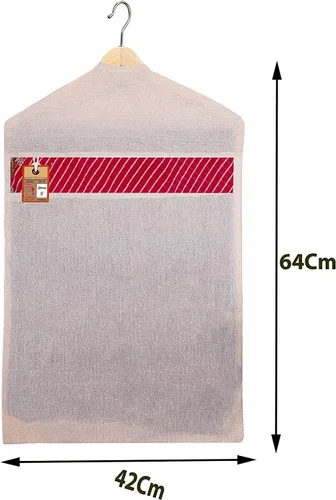 Vista 3 de atorakushon 100% algodón colgante sari cubre ropa bolsa de almacenamiento de ropa 26 x 18 pulgadas tamaño grande organizador de armario de tela