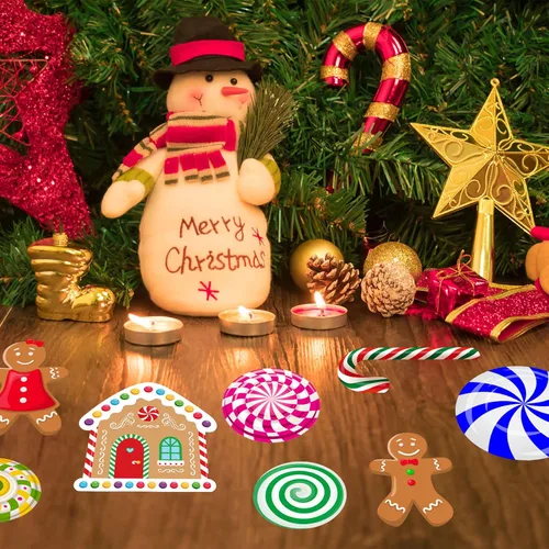Vista 6 de 57 calcomanías de pared de Navidad, calcomanías decorativas para piso