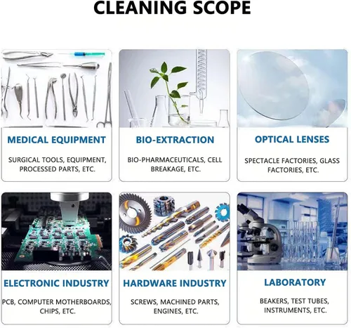 Vista 2 de Limpiador ultrasónico profesional de joyas, máquina de acero inoxidable calentada de 30 litros para anteojos, dentaduras postizas, carburadores