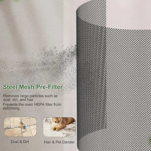 Vista 4 de Filtro de repuesto TT-AP001, compatible con purificador de aire TaoTronics TT-AP001 y VAVA VA-EE014, filtro HEPA 3 en 1 y filtro de carbón activado