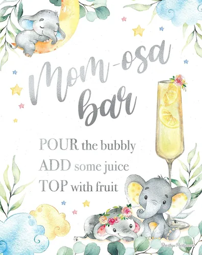 Vista 2 de Kit de barra de elefante Momosa, decoración de baby shower de elefante para niños y niñas o fiesta de revelación de género neutro, decoración