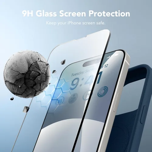 Vista 5 de GONEZ Funda de silicona para iPhone 14 Pro Max, compatible con MagSafe, con protector de pantalla + protector de lente de cámara, silicona líquida a