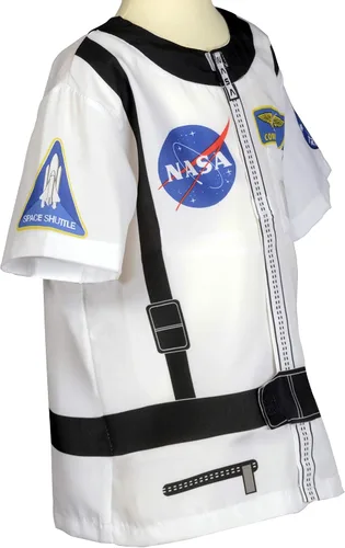 Vista 5 de Aeromax Mi primer traje de bombero, camisa fácil de colocar, de 3 a 6 años, Astronauta, blanco, talla única , Blanco