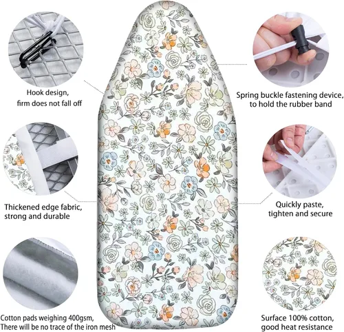 Vista 3 de Funda para tabla de planchar pequeña resistente a quemaduras, cubierta de planchado de mesa con acolchado reflectante del calor, almohadilla