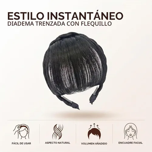 Vista 5 de Jowxsx Extensiones de cabello humano 100% negro, con clip, color negro medio, fleco con flequillo, con red agradable, flequillo plano natural